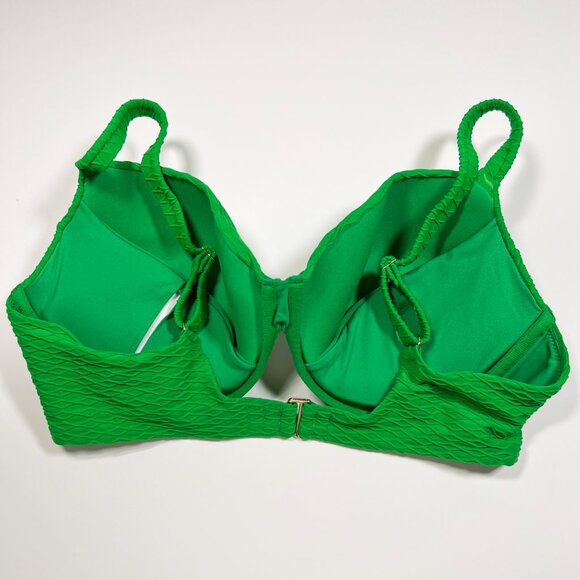 Victoria Secret 40D TWIST FRONT Push Up Bikini Top Underwire Textured Jade Green - Picture 5 of 7